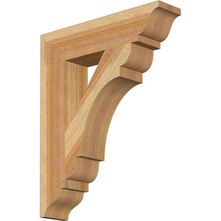 Ekena Millwork Olympic Traditional Rough Sawn Bracket, Western Red Cedar, 4"W x 18"D x 22"H BKT04X18X22OLY01RWR